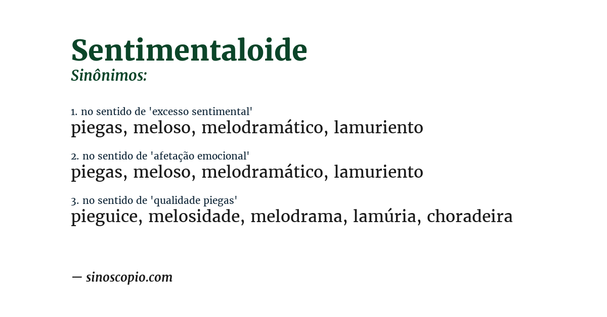 Sinônimo de sentimentaloide
