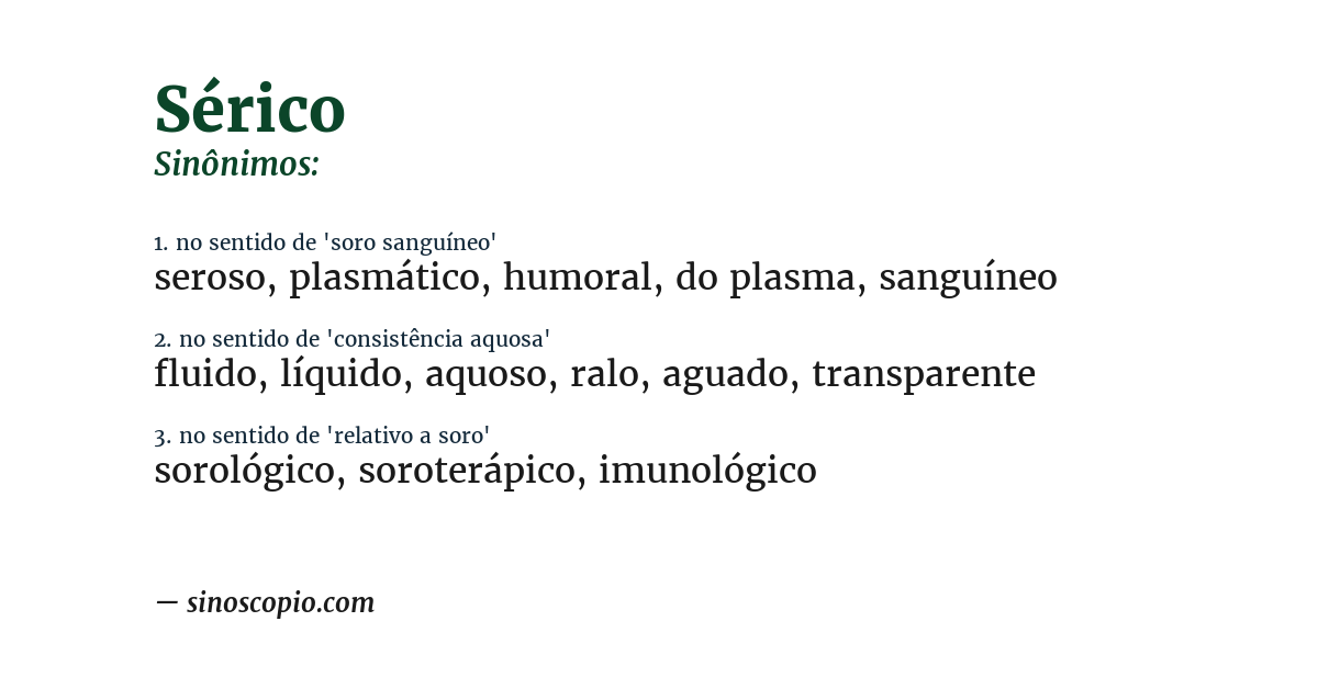 Sinônimo de sérico