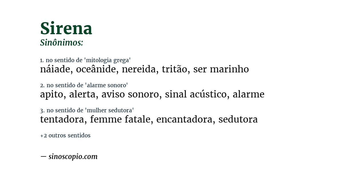 Sinônimo de sirena