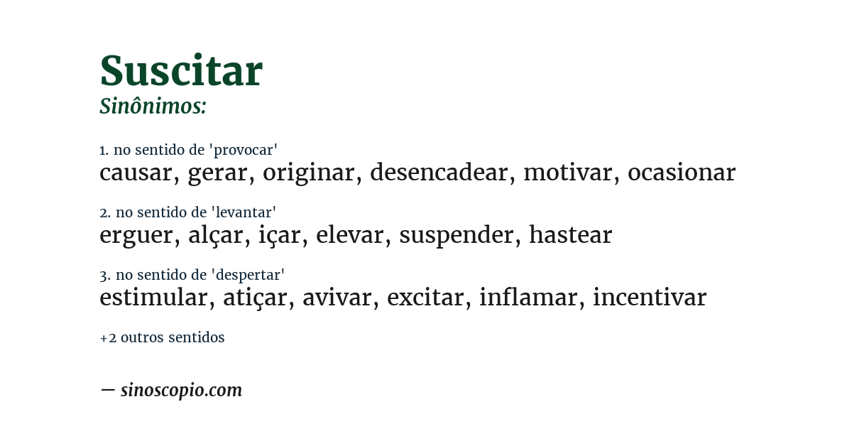 Sinônimo de suscitar