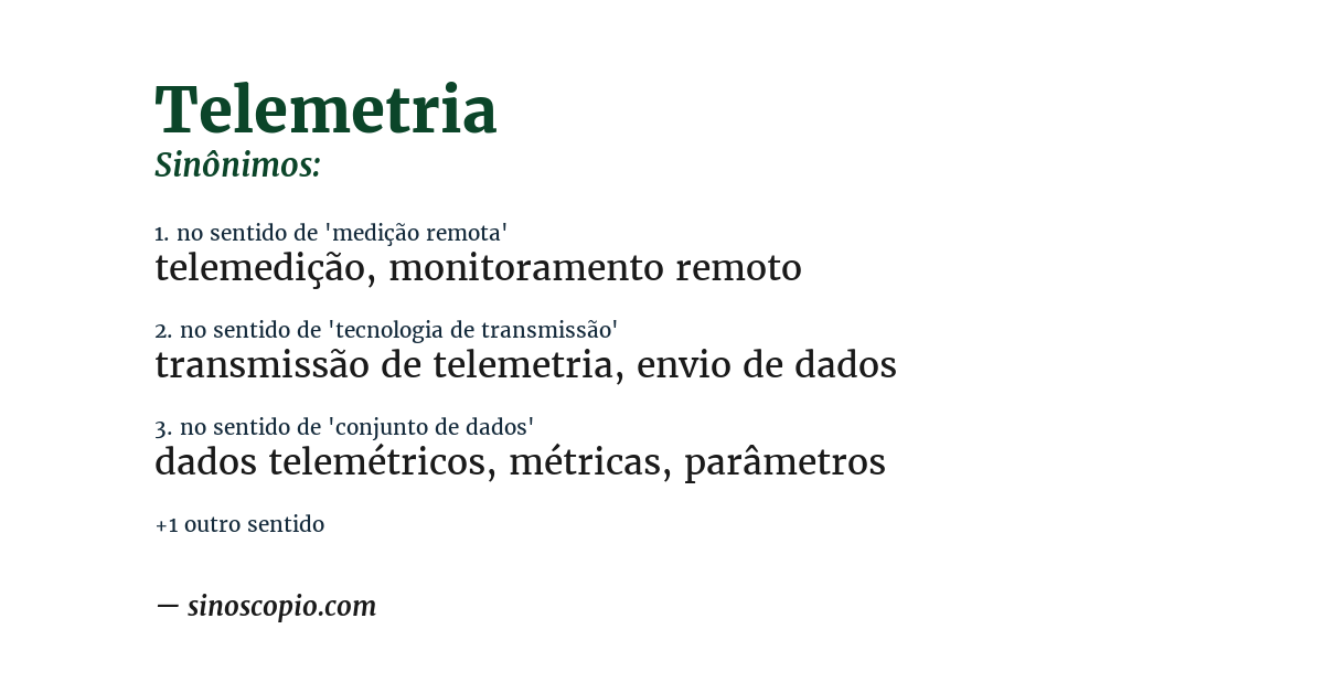 Sinônimo de telemetria