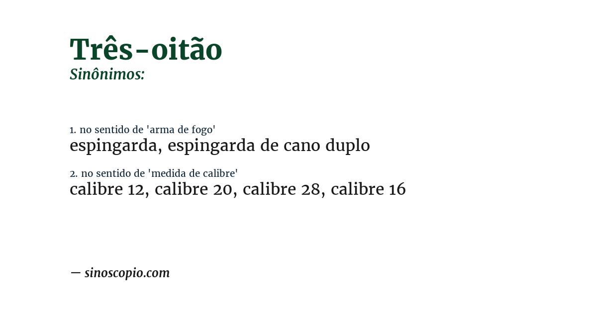 Sinônimo de três-oitão