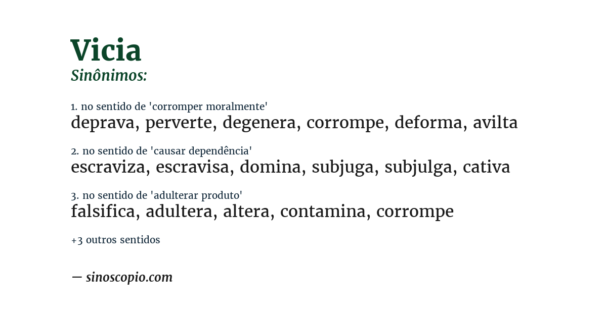 Sinônimo de vicia