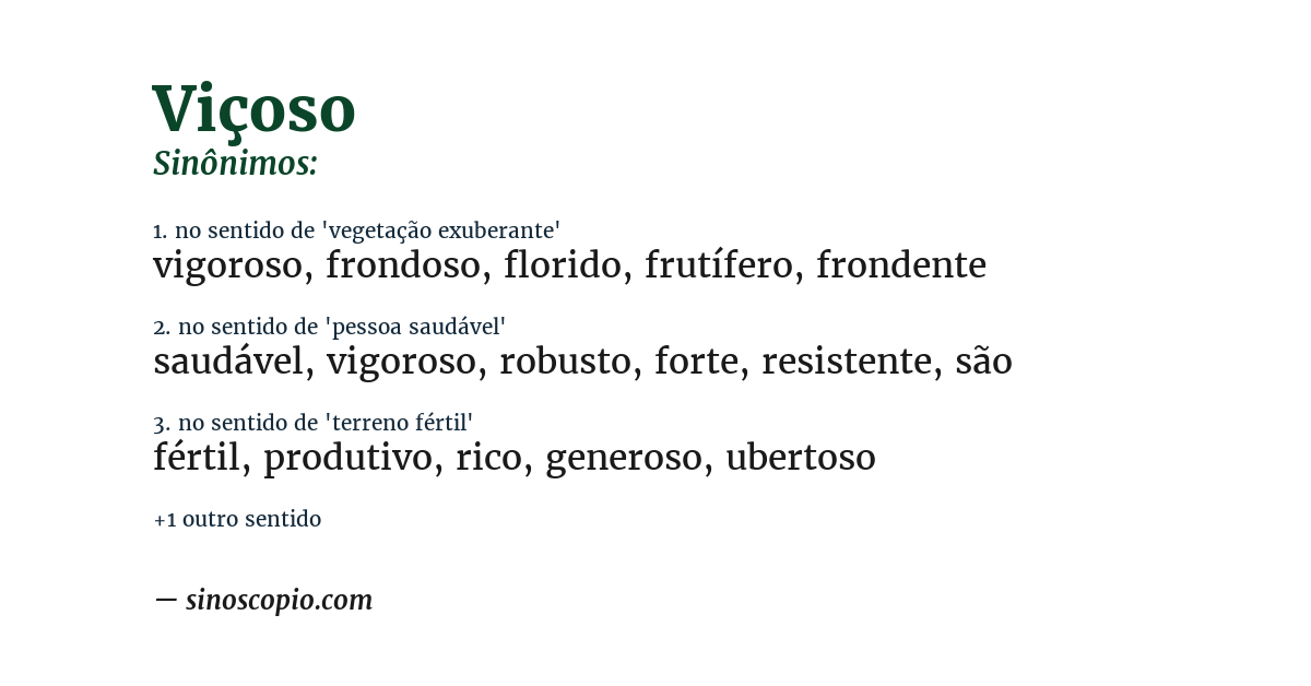 Sinônimo de viçoso