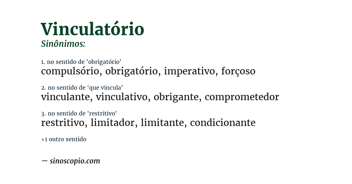 Sinônimo de vinculatório