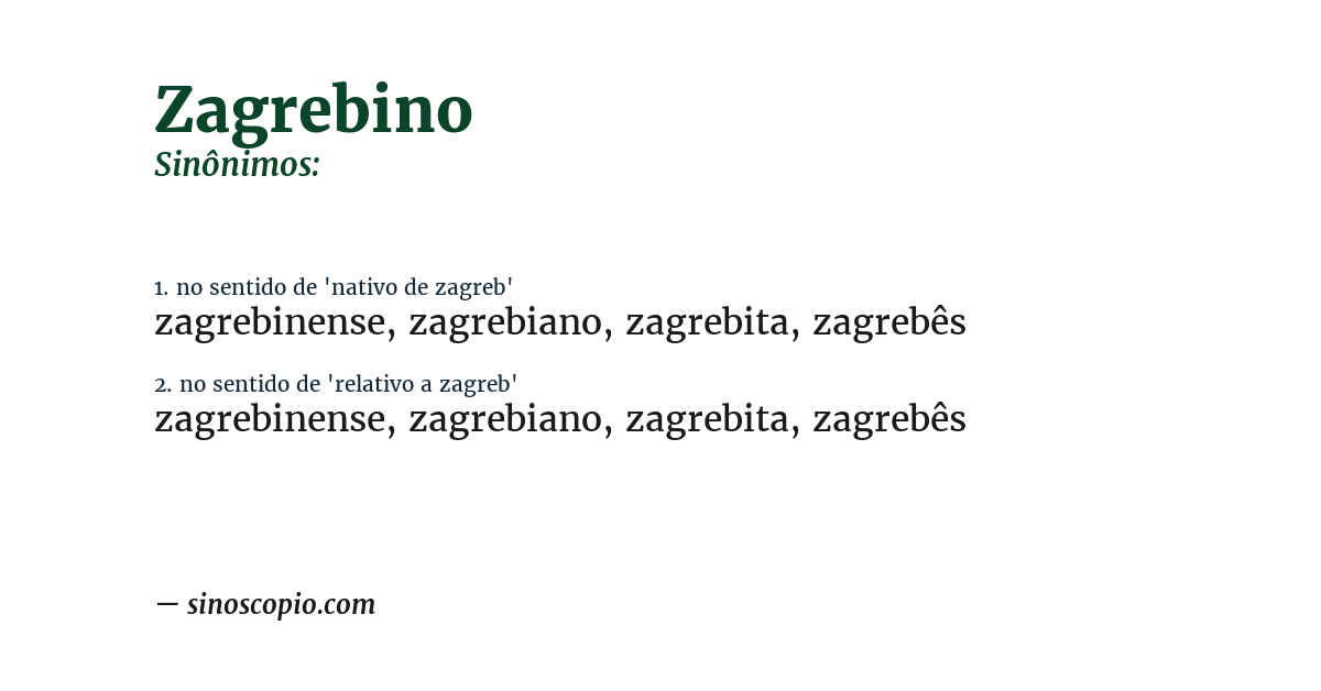 Sinônimo de zagrebino