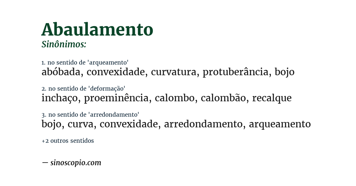 Sinônimo de abaulamento