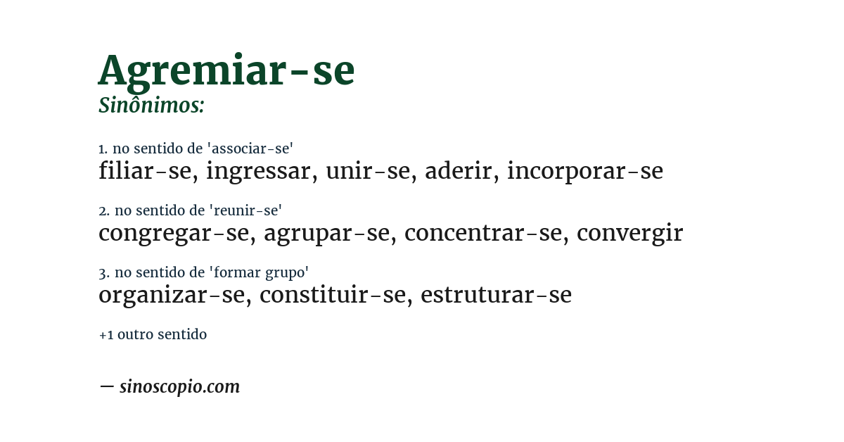 Sinônimo de agremiar-se