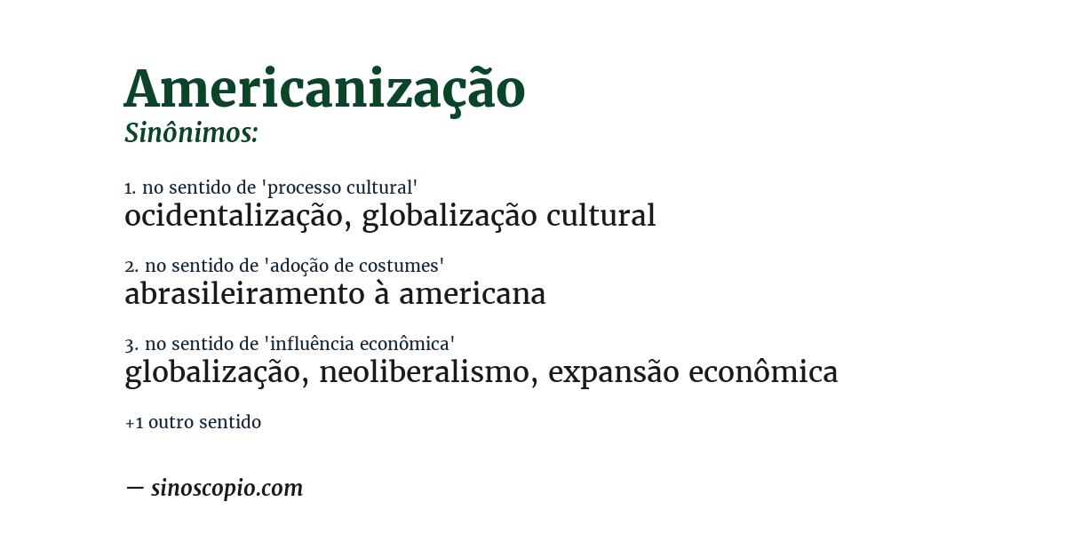Sinônimo de americanização