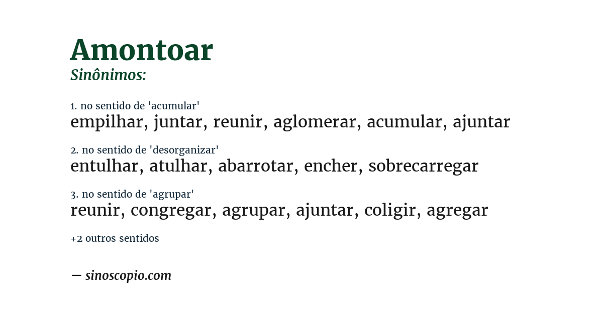 Sinônimo de amontoar