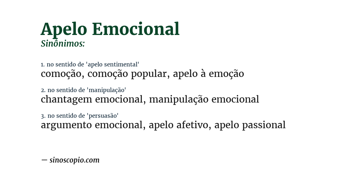 Sinônimo de apelo emocional
