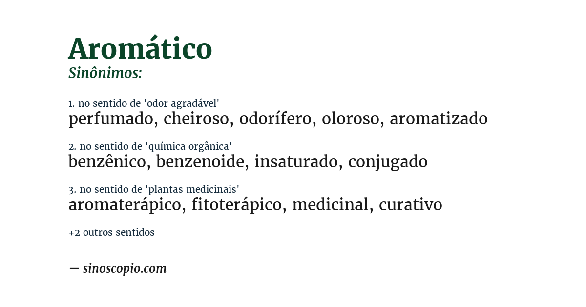 Sinônimo de aromático