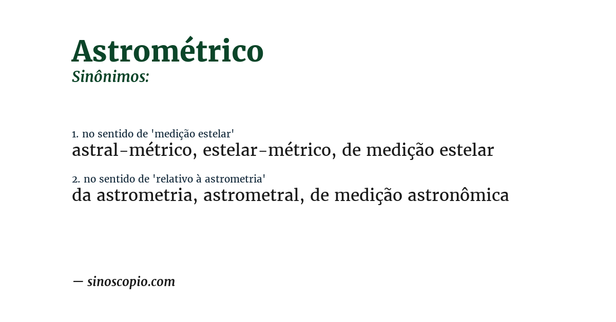 Sinônimo de astrométrico