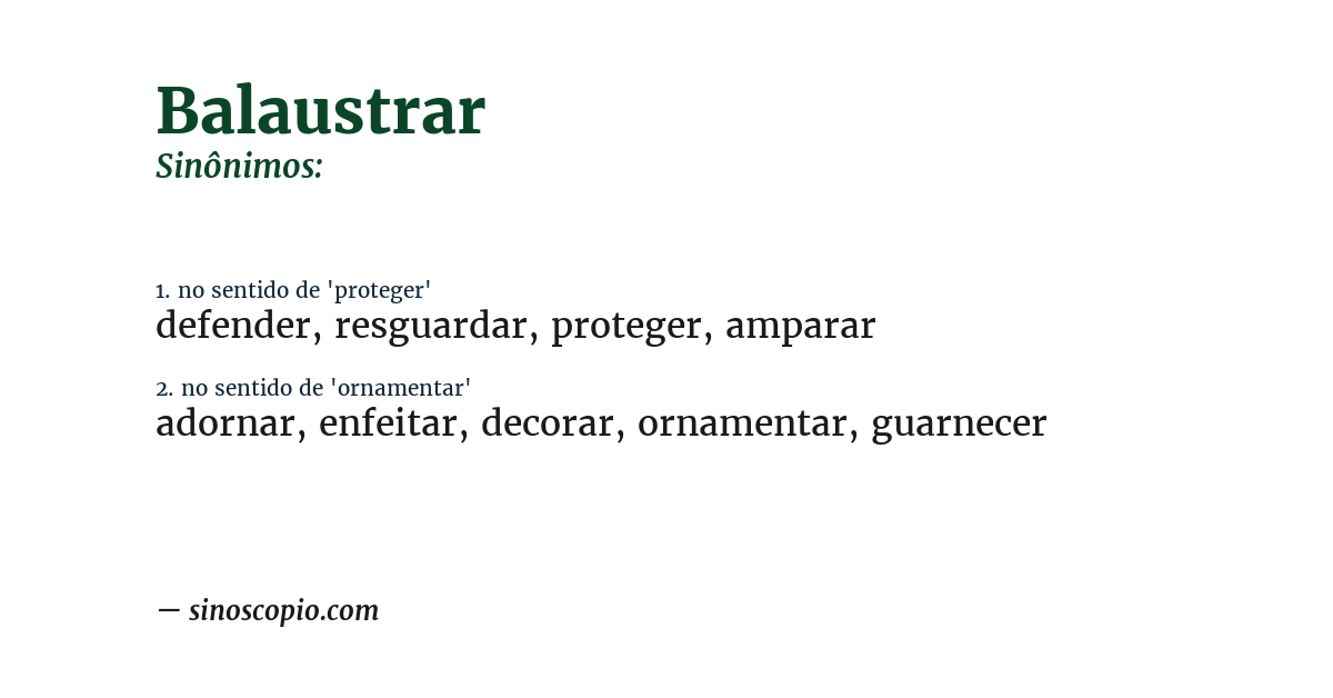 Sinônimo de balaustrar