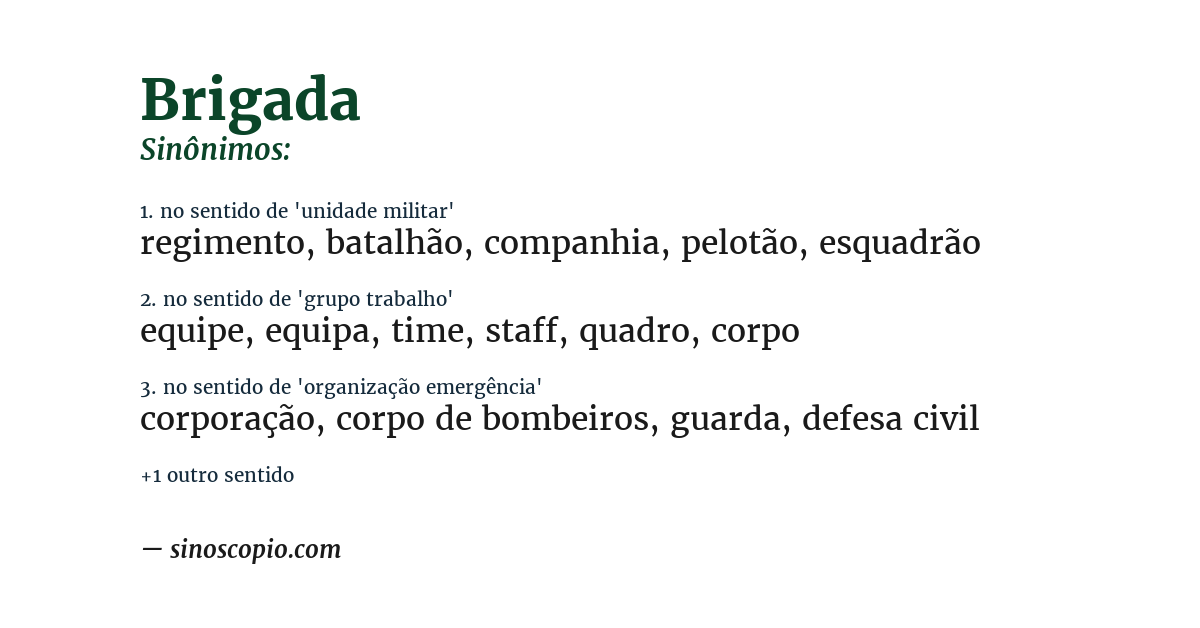 Sinônimo de brigada
