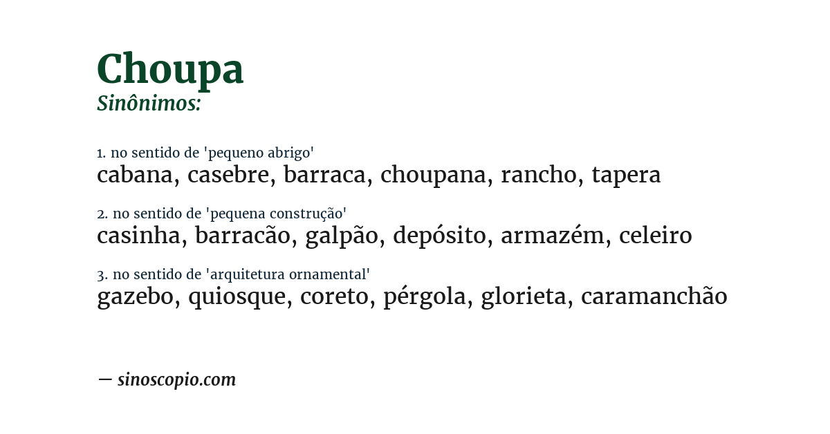 Sinônimo de choupa