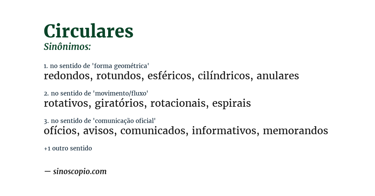 Sinônimo de circulares