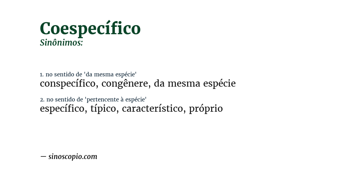 Sinônimo de coespecífico