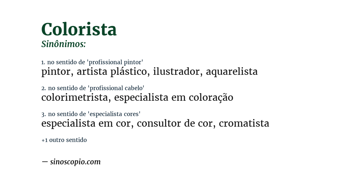 Sinônimo de colorista
