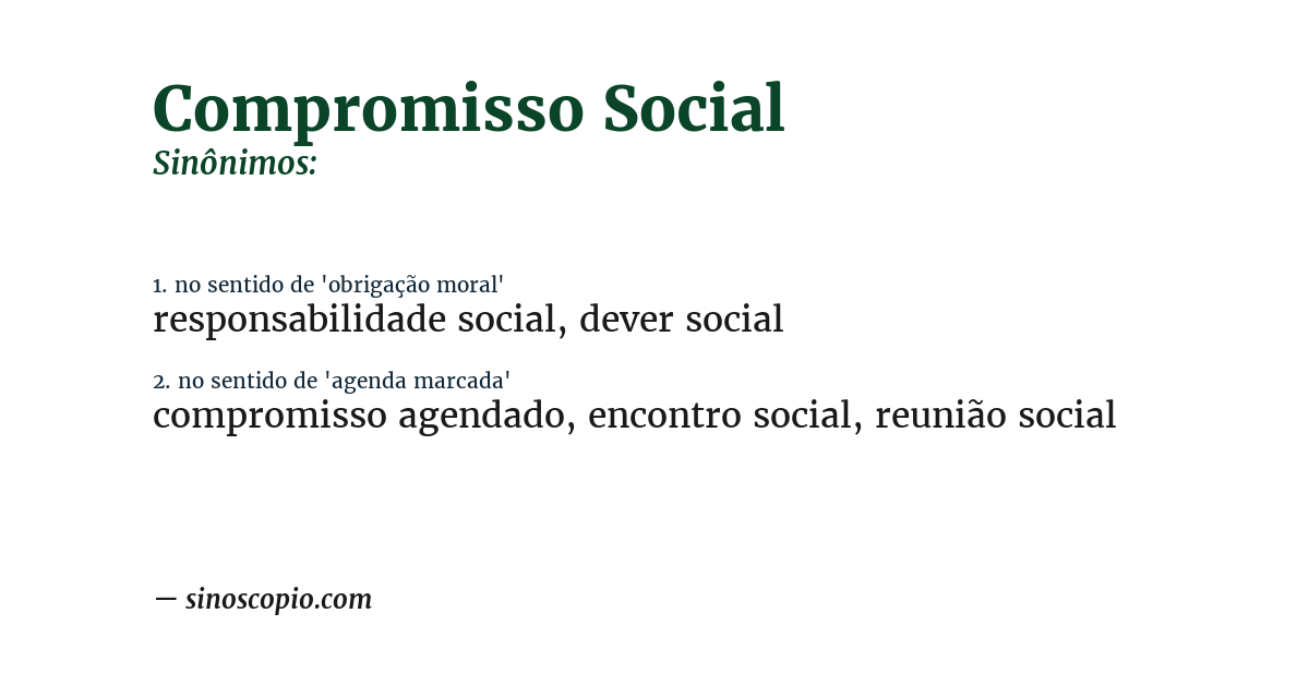 Sinônimo de compromisso social