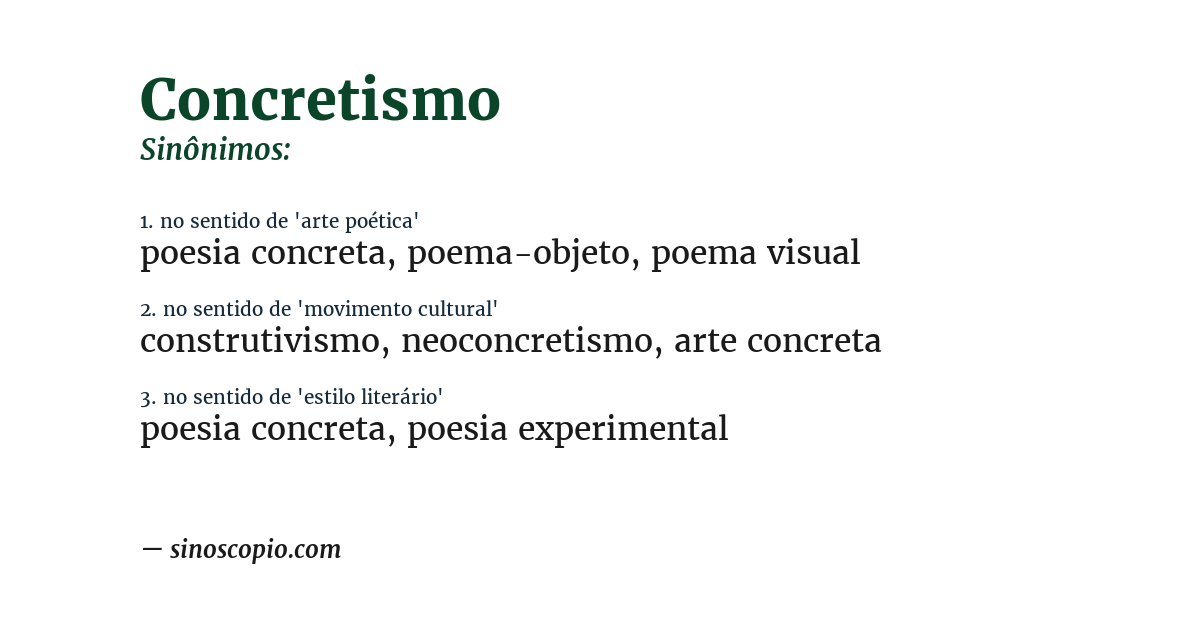 Sinônimo de concretismo