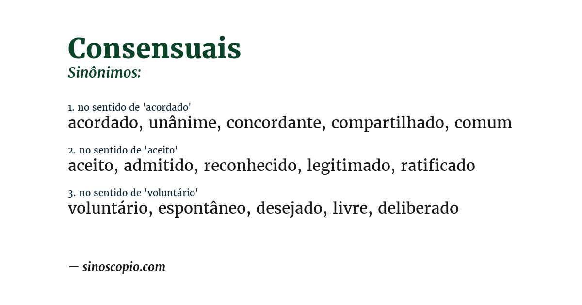 Sinônimo de consensuais