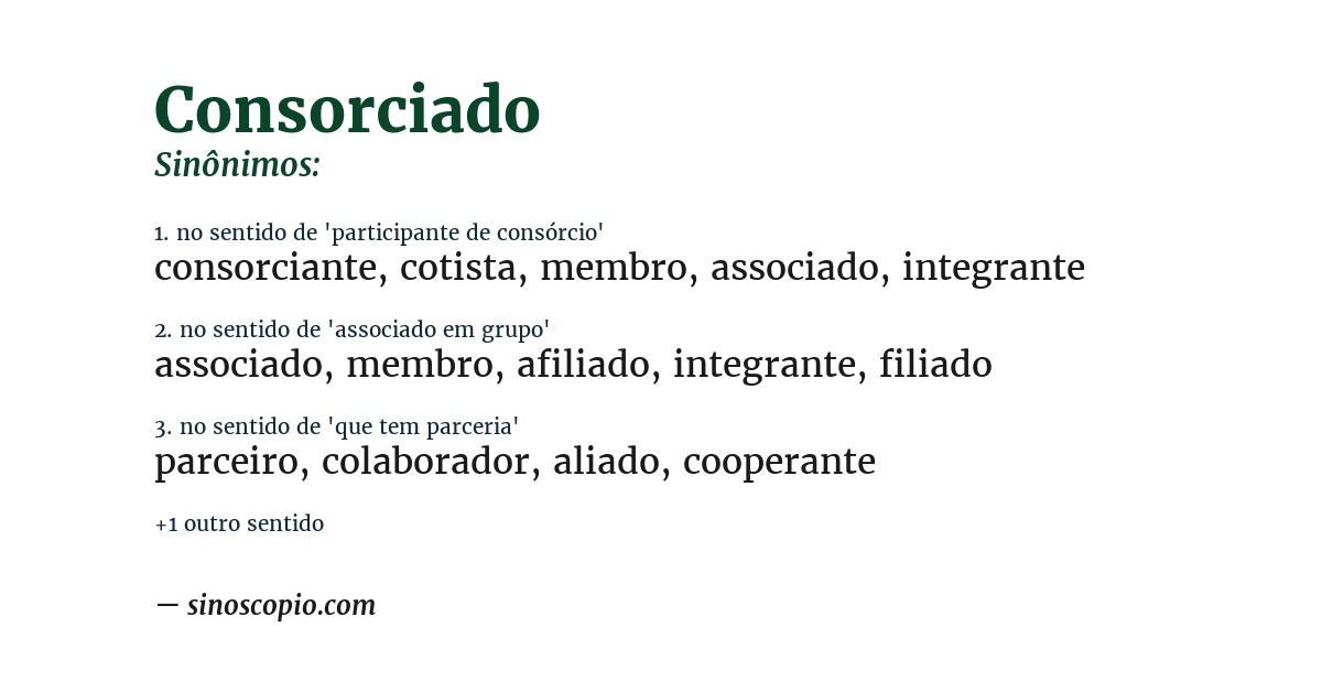 Sinônimo de consorciado