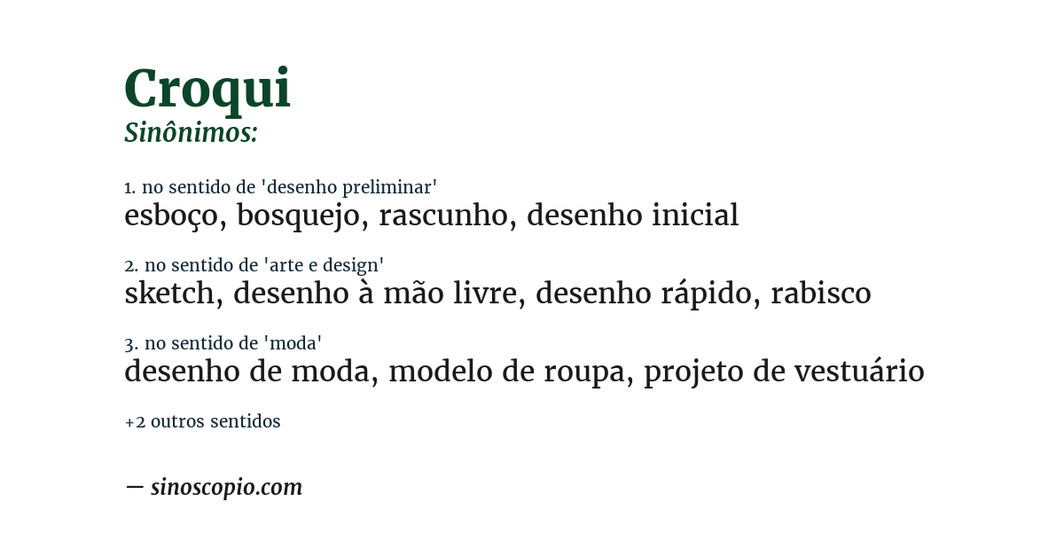 Sinônimo de croqui