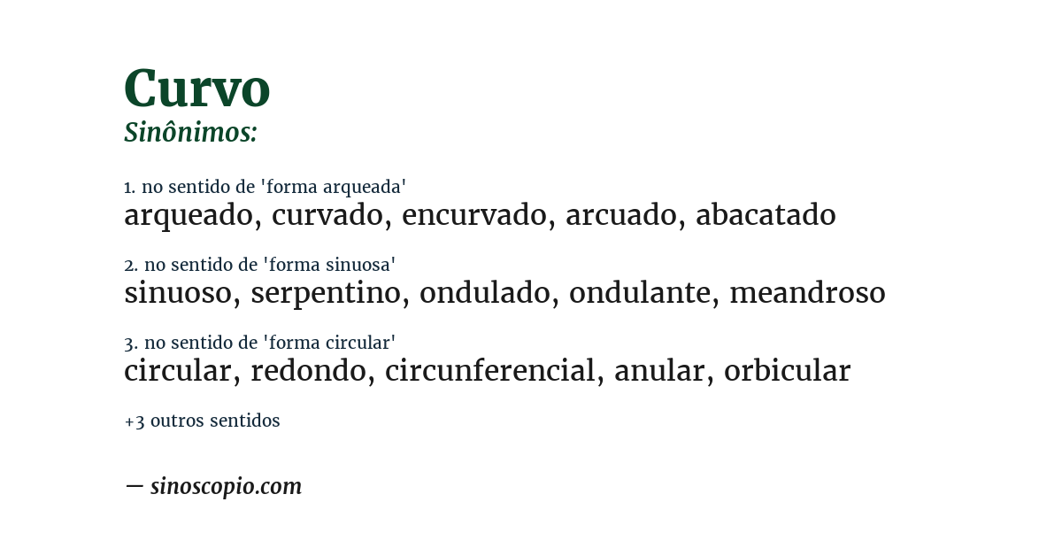 Sinônimo de curvo