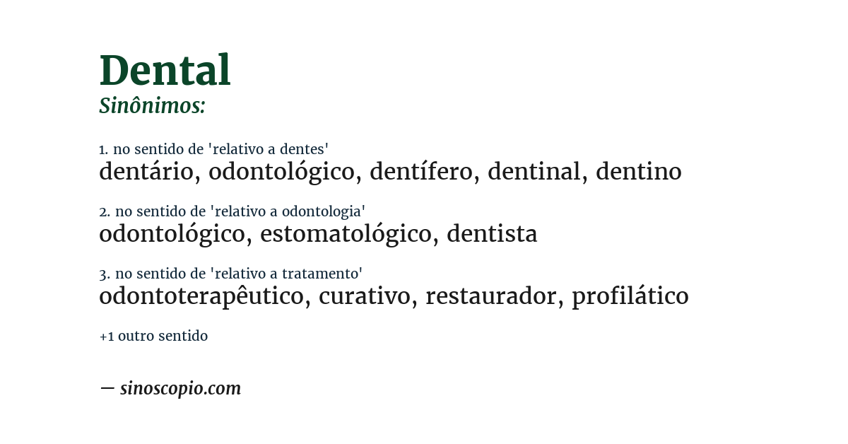 Sinônimo de dental