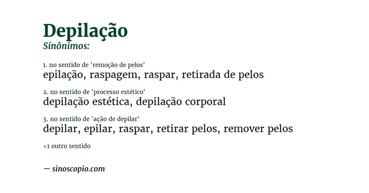 Sinônimo de depilação