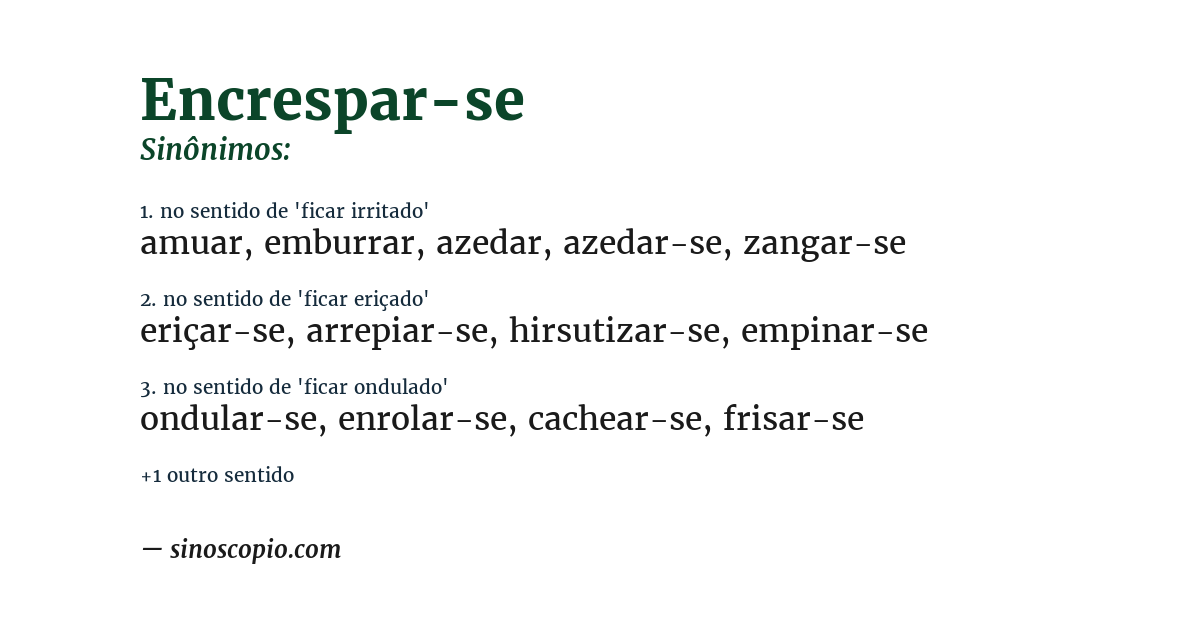 Sinônimo de encrespar-se