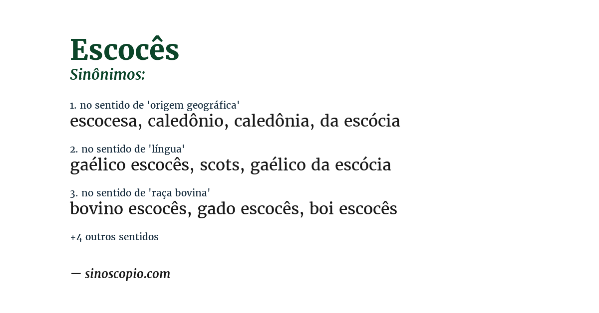 Sinônimo de escocês
