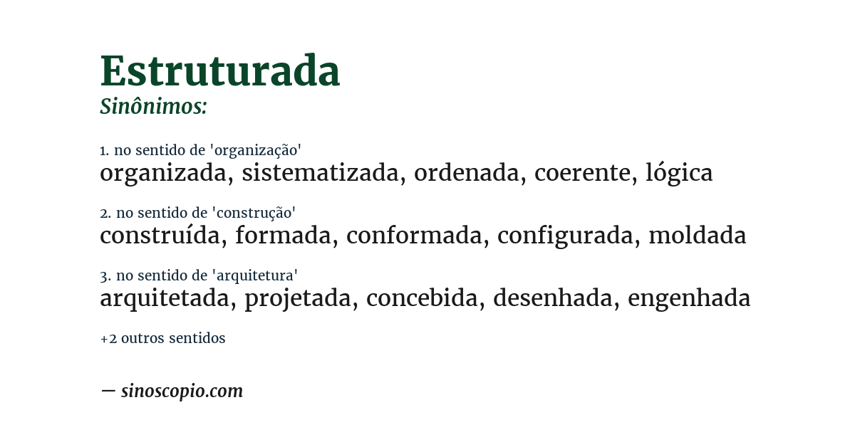 Sinônimo de estruturada