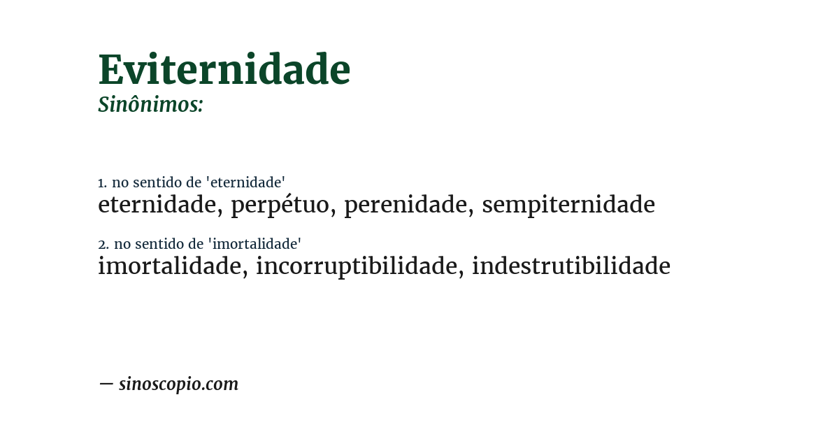 Sinônimo de eviternidade