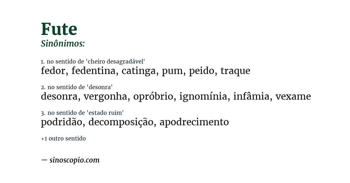 Sinônimo de fute