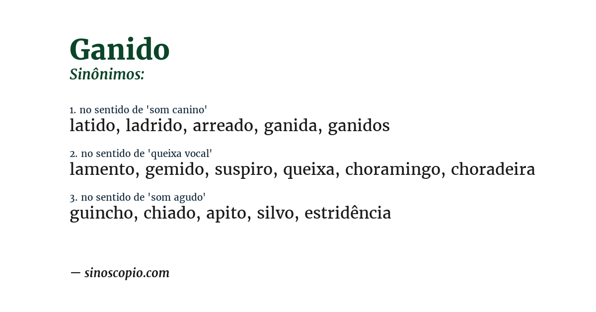 Sinônimo de ganido