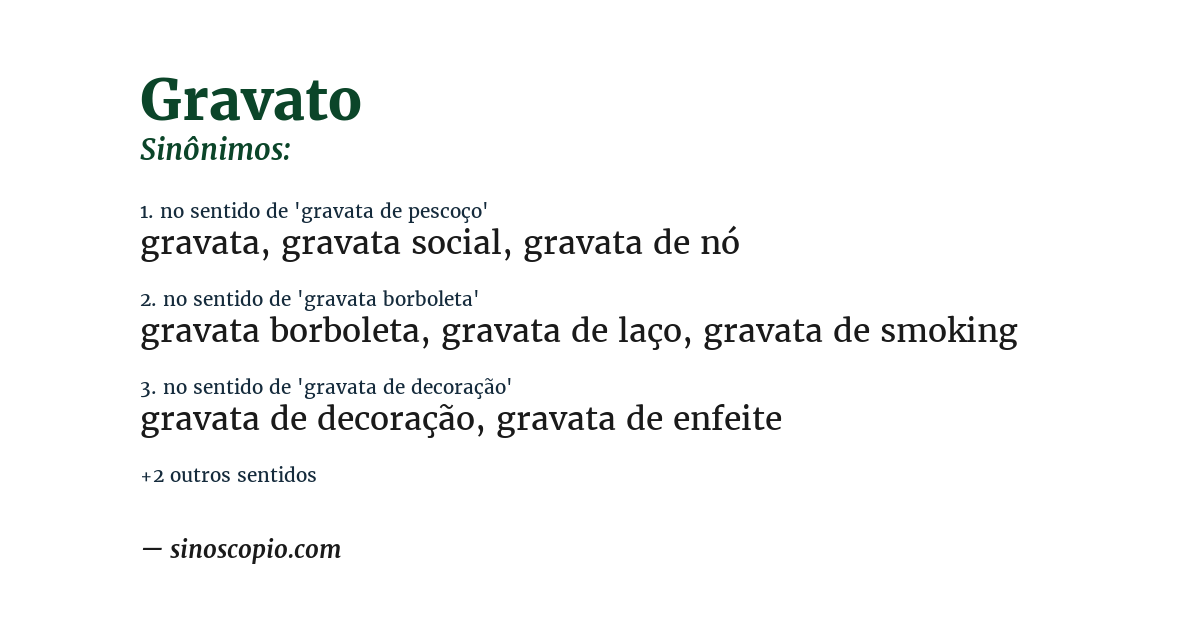 Sinônimo de gravato
