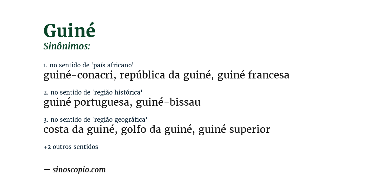 Sinônimo de guiné