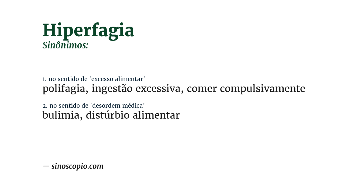Sinônimo de hiperfagia