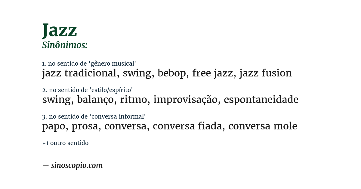 Sinônimo de jazz