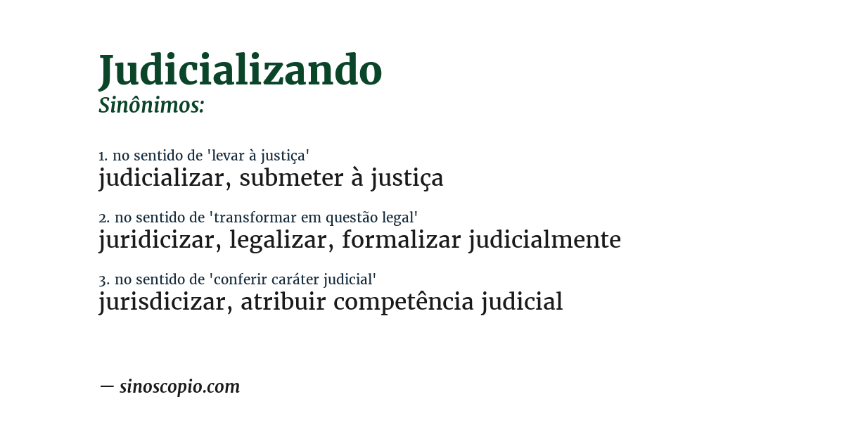 Sinônimo de judicializando