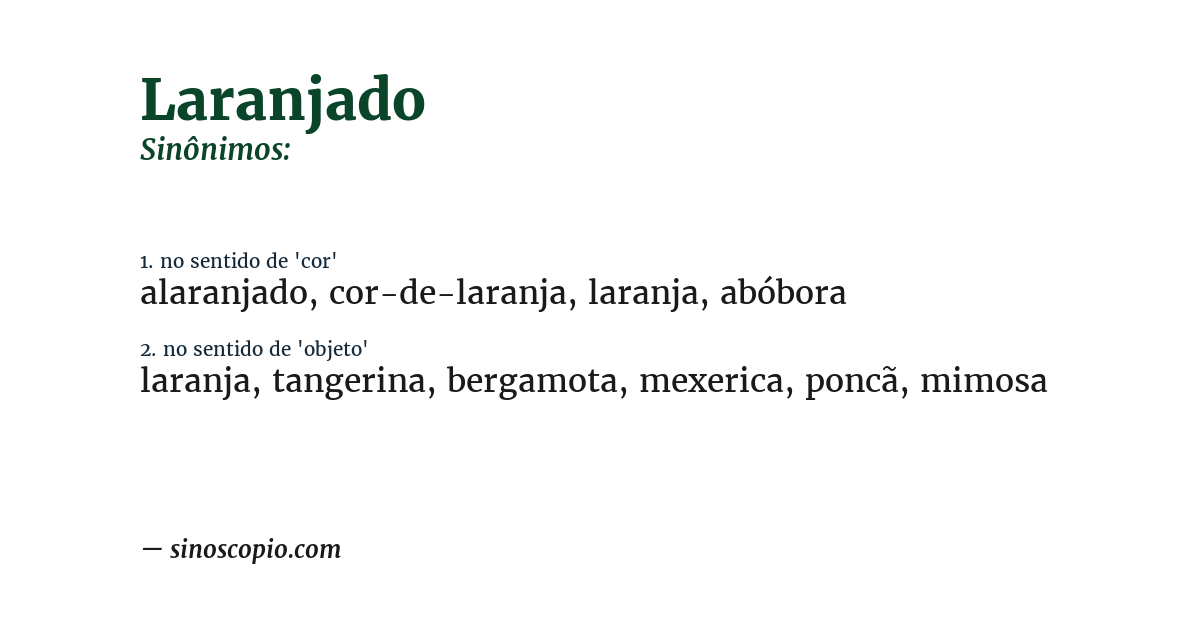 Sinônimo de laranjado