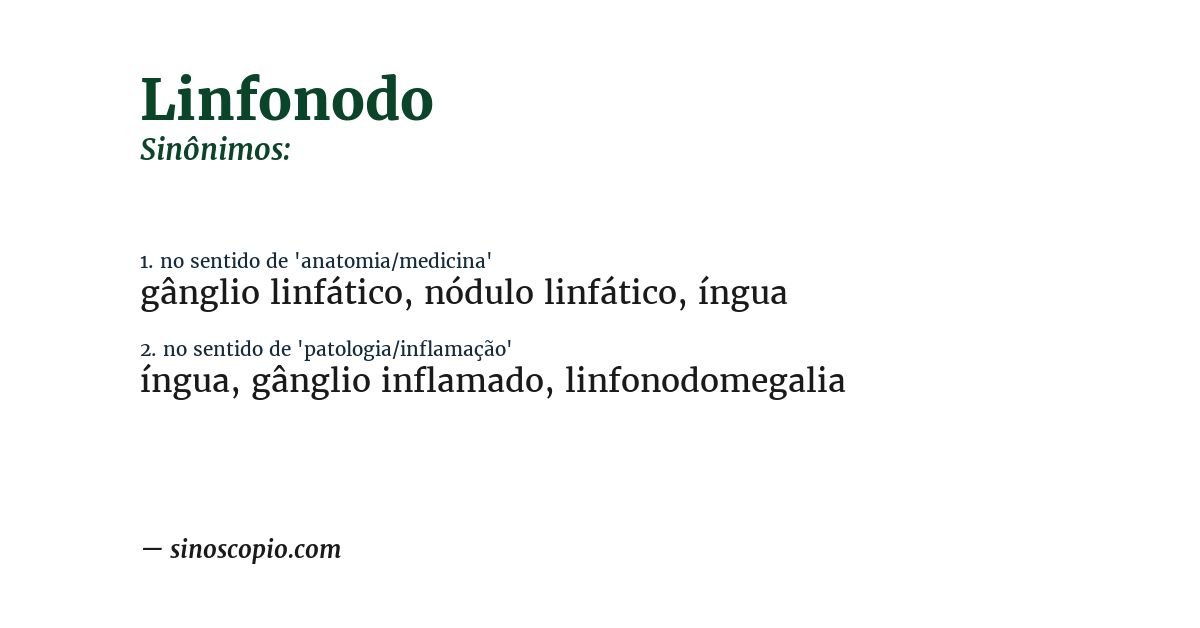 Sinônimo de linfonodo