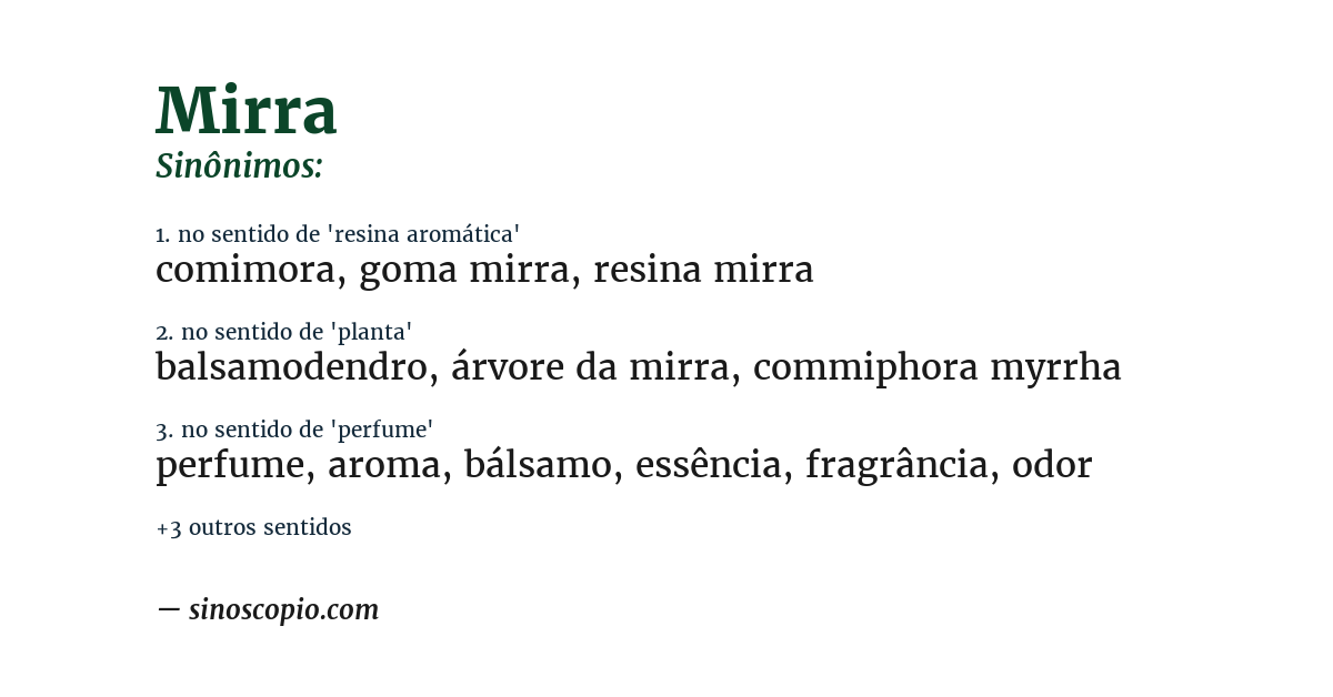 Sinônimo de mirra
