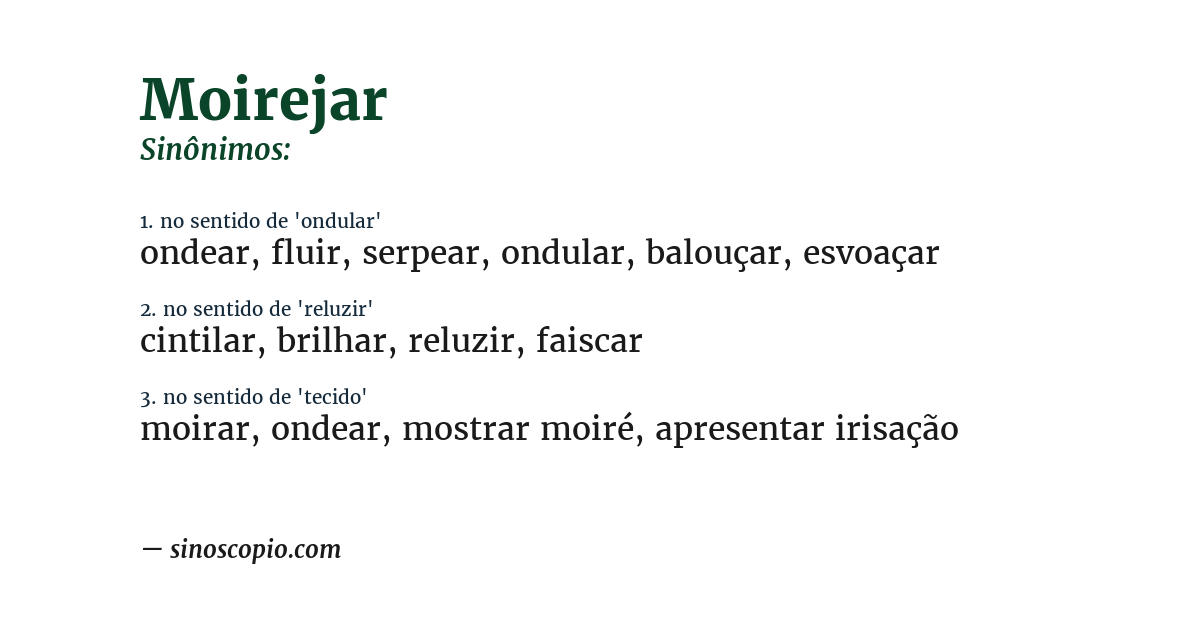 Sinônimo de moirejar
