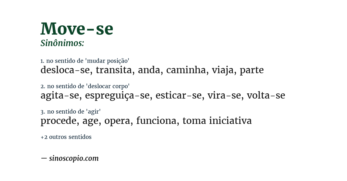 Sinônimo de move-se