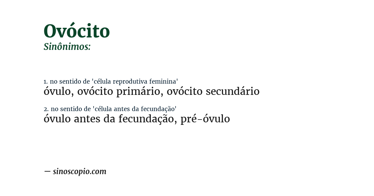 Sinônimo de ovócito