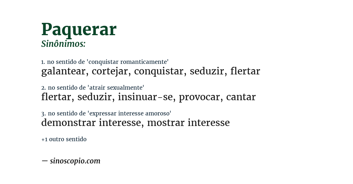 Sinônimo de paquerar