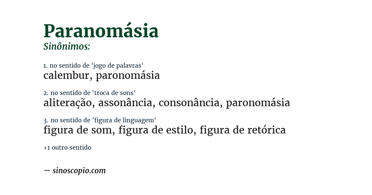 Sinônimo de paranomásia
